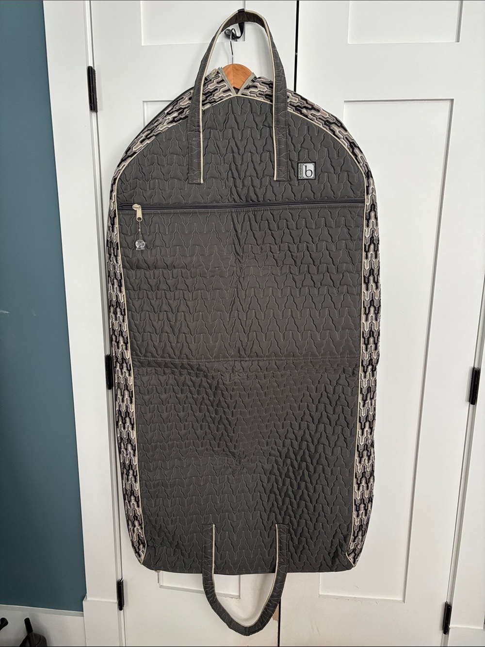 Cinda B Gray Quilted Garment Bag